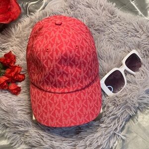🌹Michael Kors  • NWOT Coral Pink MK Logo Baseball Cap